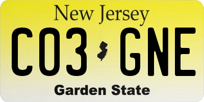 NJ license plate C03GNE