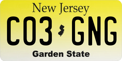 NJ license plate C03GNG