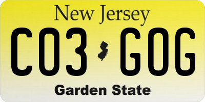 NJ license plate C03GOG