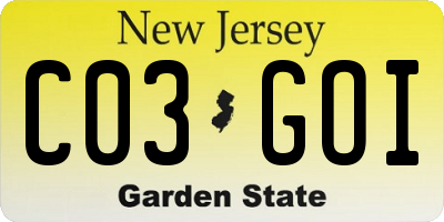 NJ license plate C03GOI