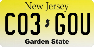 NJ license plate C03GOU