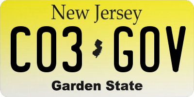 NJ license plate C03GOV