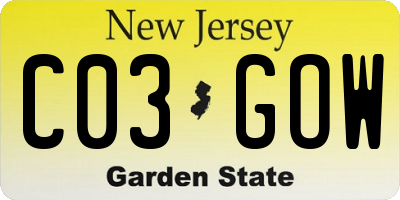 NJ license plate C03GOW