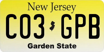 NJ license plate C03GPB
