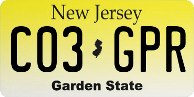 NJ license plate C03GPR