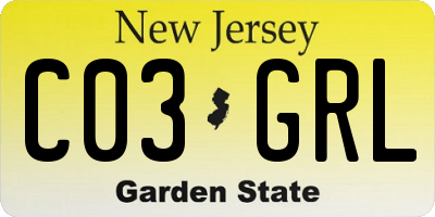 NJ license plate C03GRL