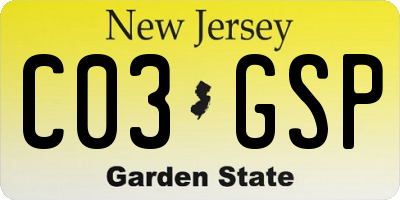 NJ license plate C03GSP