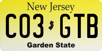 NJ license plate C03GTB
