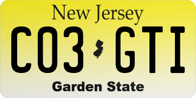 NJ license plate C03GTI