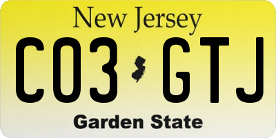 NJ license plate C03GTJ