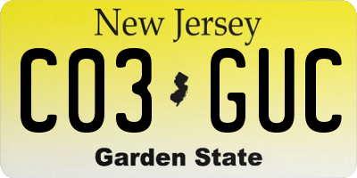 NJ license plate C03GUC