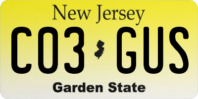 NJ license plate C03GUS