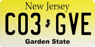 NJ license plate C03GVE