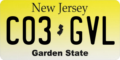 NJ license plate C03GVL