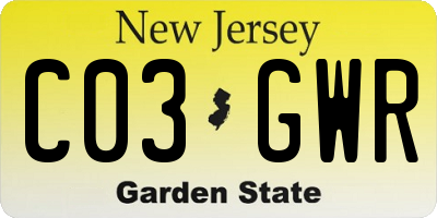 NJ license plate C03GWR