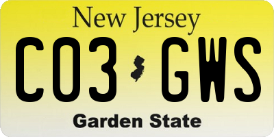 NJ license plate C03GWS