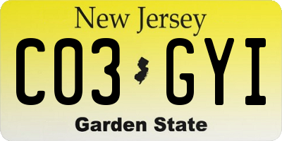 NJ license plate C03GYI