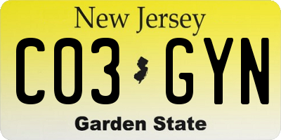NJ license plate C03GYN