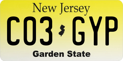 NJ license plate C03GYP