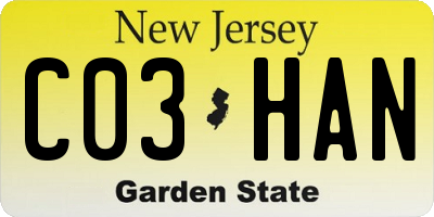 NJ license plate C03HAN