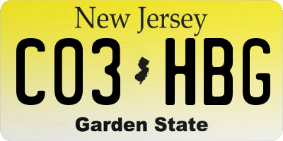 NJ license plate C03HBG