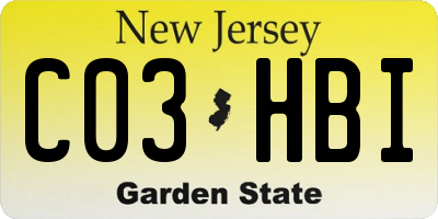 NJ license plate C03HBI