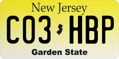 NJ license plate C03HBP
