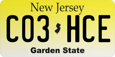 NJ license plate C03HCE