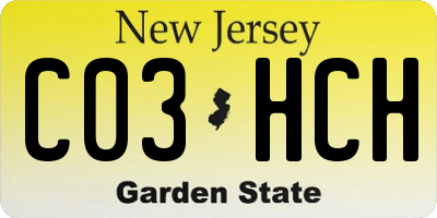 NJ license plate C03HCH