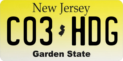 NJ license plate C03HDG