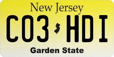 NJ license plate C03HDI