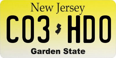 NJ license plate C03HDO