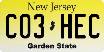 NJ license plate C03HEC