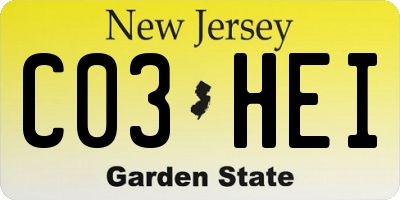 NJ license plate C03HEI
