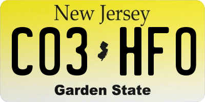 NJ license plate C03HFO