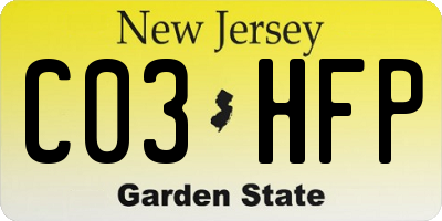 NJ license plate C03HFP