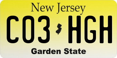NJ license plate C03HGH