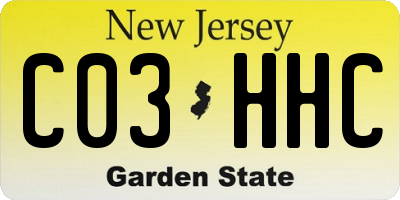NJ license plate C03HHC