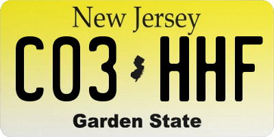 NJ license plate C03HHF