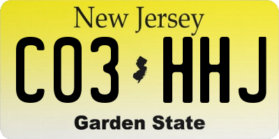 NJ license plate C03HHJ