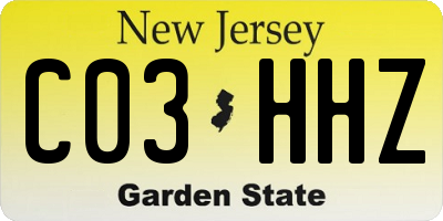 NJ license plate C03HHZ