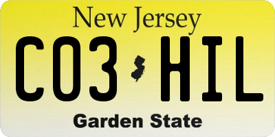 NJ license plate C03HIL