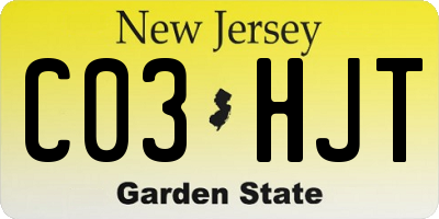 NJ license plate C03HJT