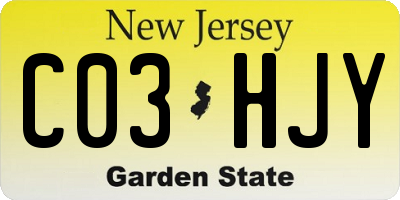 NJ license plate C03HJY