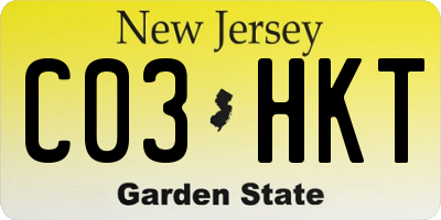 NJ license plate C03HKT