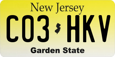 NJ license plate C03HKV