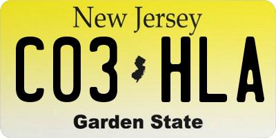 NJ license plate C03HLA