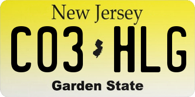NJ license plate C03HLG