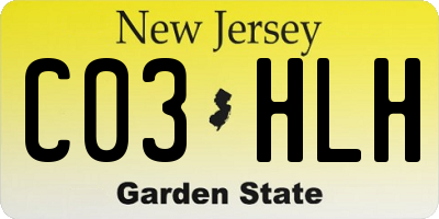 NJ license plate C03HLH