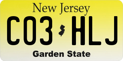 NJ license plate C03HLJ